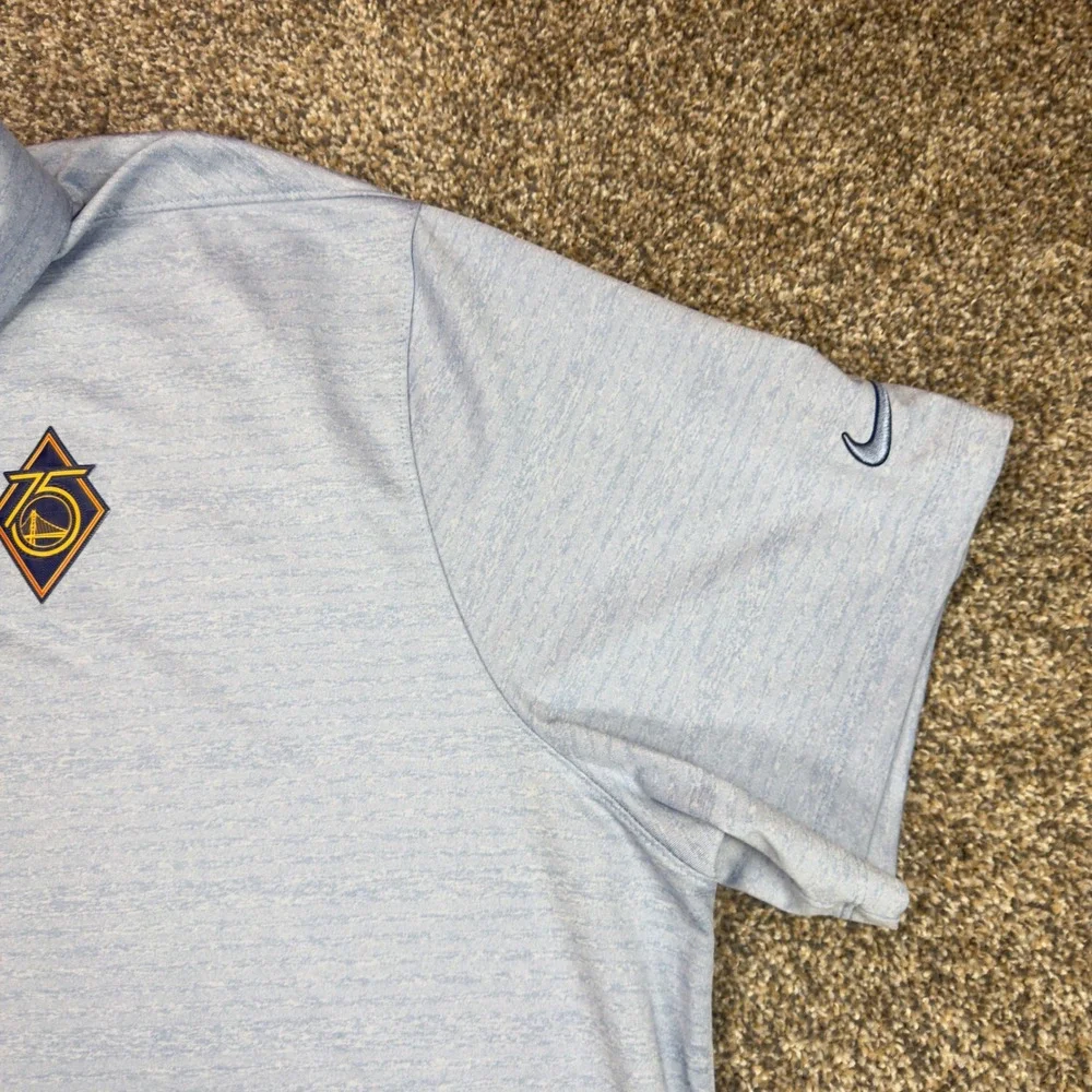 Nike Mens Golden State Warriors NBA 75th Anniversary Dri-FIT Polo Shirt Blue 3XL